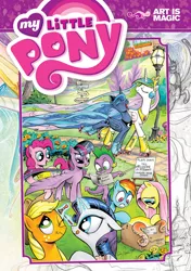 Size: 451x640 | Tagged: safe, artist:andypriceart, artist:sararichard, derpibooru import, idw, applejack, fluttershy, pinkie pie, princess celestia, princess luna, rainbow dash, rarity, spike, twilight sparkle, alicorn, pony, mane seven, mane six