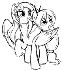 Size: 1029x1173 | Tagged: artist:centchi, conjoined, conjoined twins, cute, derpibooru import, monochrome, multiple heads, oc, safe, smiling, two heads, unofficial characters only