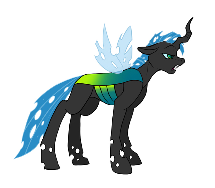 Size: 700x613 | Tagged: safe, artist:foxenawolf, derpibooru import, oc, unofficial characters only, changeling, changeling oc, changeling prince, changeling royalty, male, simple background, solo, white background