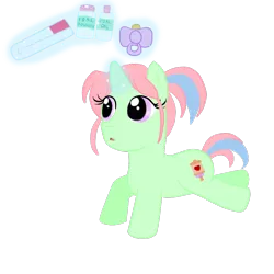 Size: 900x900 | Tagged: artist:sweetmomopuffs, baby powder, derpibooru import, diaper, oc, oc:powder fluff, pacifier, safe, simple background, solo, transparent background, unofficial characters only