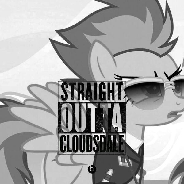 Size: 846x846 | Tagged: safe, derpibooru import, spitfire, exploitable meme, forced meme, meme, straight outta compton