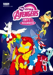 Size: 752x1063 | Tagged: ant-man, applejack, artist:257ravenwolf, avengers, black panther, breeziefied, captain america, crossover, derpibooru import, hawkeye, iron man, oc, pinkie pie, ponified, quicksilver (marvel comics), safe, scarlet witch, superhero, thor, wasp