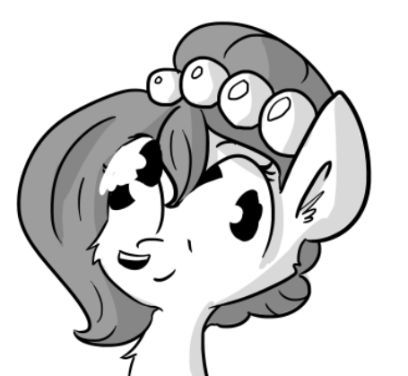 Size: 455x419 | Tagged: safe, artist:tjpones, derpibooru import, oc, oc:brownie bun, unofficial characters only, horse wife, adoracreepy, bust, cheek fluff, creepy, cute, deformed, ear fluff, grayscale, monochrome, nightmare fuel, simple background, solo, tumblr, two mouths, wat, what has science done, white background, why