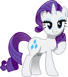 Size: 2938x3353 | Tagged: safe, artist:ionteiichi, derpibooru import, rarity, pony, unicorn, female, grin, lidded eyes, looking at you, mare, raised hoof, shading, simple background, smiling, solo, transparent background, vector