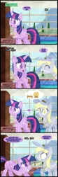Size: 1024x3090 | Tagged: safe, artist:narflarg, derpibooru import, derpy hooves, twilight sparkle, twilight sparkle (alicorn), alicorn, pony, bronycon, baseball, cap, comic, female, hat, mare, muffin, out of work derpy, screw, thought bubble