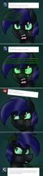 Size: 800x3214 | Tagged: safe, artist:ceejayponi, derpibooru import, oc, oc:sicarius, unofficial characters only, bat pony, changeling, pony, ask sicarius, fangs, tumblr