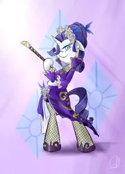 Size: 1080x1500 | Tagged: safe, artist:phuocthiencreation, derpibooru import, rarity, pony, bipedal, crossover, dynasty warriors, fabulous, fishnets, flute, musical instrument, solo, wei, zhenji