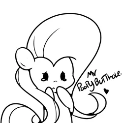 Size: 1000x1000 | Tagged: artist:turtlefarminguy, crying, derpibooru import, fluttershy, monochrome, rick and morty, sad, safe, solo, total rickall