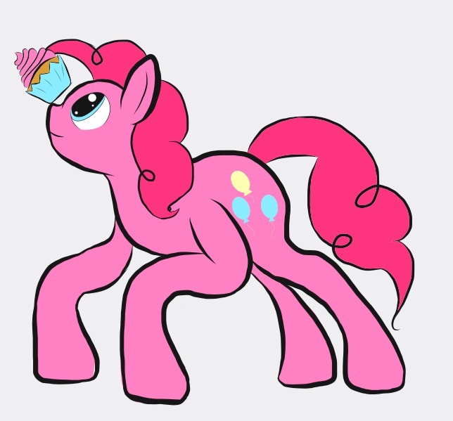 Size: 644x599 | Tagged: artist:will.p, cupcake, derpibooru import, pinkie pie, safe, solo