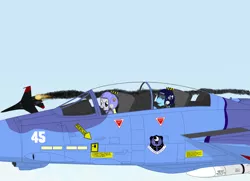 Size: 2000x1450 | Tagged: safe, artist:lonewolf3878, derpibooru import, derpy hooves, rainbow dash, pegasus, pony, aircraft, combat, f-14 tomcat, female, legion of discord, mare, new lunar republic, pilot, su-27, warplane