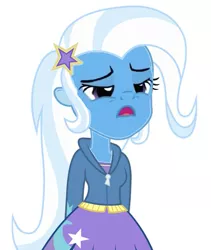 Size: 551x654 | Tagged: safe, derpibooru import, edit, trixie, equestria girls, face edit, solo, why