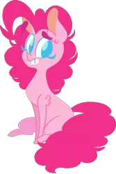 Size: 1336x2005 | Tagged: artist:strangiesleepy, derpibooru import, ear fluff, leg fluff, pinkie pie, safe, sitting, smiling, solo