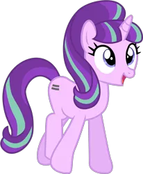 Size: 5616x6820 | Tagged: safe, artist:illumnious, derpibooru import, starlight glimmer, pony, unicorn, the cutie map, absurd resolution, cute, equal cutie mark, female, glimmerbetes, mare, open mouth, simple background, smiling, solo, transparent background, vector, when she smiles