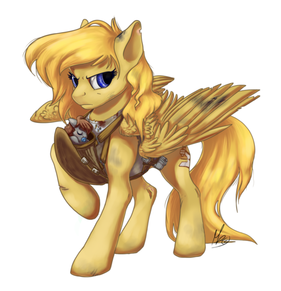 Size: 879x910 | Tagged: safe, artist:gonedreamer, derpibooru import, oc, oc:professoranna, oc:zeus, unofficial characters only, pegasus, pony, baby, baby pony, badass, cute, foal, gun, mother, mother and son, newborn, pistol