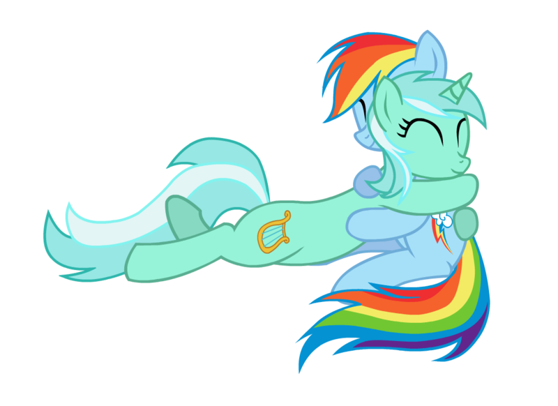 Size: 1100x800 | Tagged: artist:tassadoul, derpibooru import, female, hug, lesbian, lyradash, lyra heartstrings, rainbow dash, safe, shipping