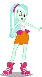 Size: 3000x5451 | Tagged: safe, artist:irisiter, derpibooru import, lyra heartstrings, equestria girls, life is a runway, alternate hairstyle, clothes, dress, high heels, open mouth, simple background, smiling, solo, transparent background, vector