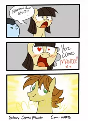 Size: 931x1280 | Tagged: artist:mofetafrombrooklyn, blazing saddles, comic, derpibooru import, female, male, mandofire, oc, oc:mandopony, safe, shipping, straight, wild fire