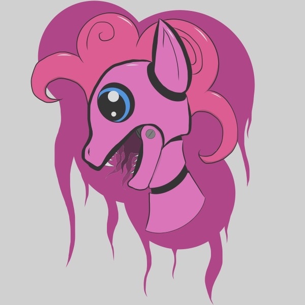 Size: 639x639 | Tagged: safe, artist:will.p, derpibooru import, pinkie pie, animatronic, portrait, solo