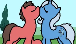 Size: 834x484 | Tagged: safe, artist:pokehidden, derpibooru import, trixie, oc, oc:big brian, pony, unicorn, banned from equestria daily, spoiler:banned from equestria daily 1.5, canon x oc, ending, female, kissing, male, mare, shipping, straight