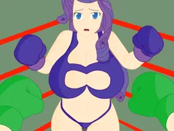 Size: 1200x900 | Tagged: artist:3dboxing, belly button, boxer, boxing, breasts, busty rarity, cleavage, derpibooru import, fear, female, foxy boxing, human, humanized, midriff, rarity, solo, solo female, suggestive