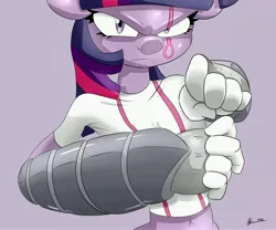 Size: 6000x5000 | Tagged: safe, artist:thederpyenthusiast, derpibooru import, twilight sparkle, anthro, absurd resolution, angry, clothes, fighter, fighting stance, fist, gauntlet, gloves, shirt, solo