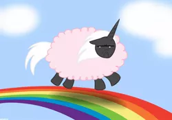 Size: 1280x896 | Tagged: artist:mofetafrombrooklyn, clothes, costume, derpibooru import, oc, oc:high cross, pink fluffy unicorns dancing on rainbows, rainbow, safe, unofficial characters only