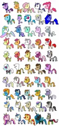 Size: 615x1299 | Tagged: safe, artist:toongirl18, derpibooru import, apple bloom, applejack, babs seed, berry punch, berryshine, big macintosh, blossomforth, bon bon, braeburn, caramel, carrot cake, carrot top, cheerilee, cup cake, derpy hooves, diamond tiara, dinky hooves, discord, doctor whooves, fluttershy, gilda, golden harvest, granny smith, hoity toity, lyra heartstrings, mayor mare, octavia melody, photo finish, pinkie pie, prince blueblood, princess cadance, princess celestia, princess luna, queen chrysalis, rainbow dash, rarity, sapphire shores, scootaloo, shining armor, silver spoon, snails, snips, soarin', spike, spitfire, sunset shimmer, sweetie belle, sweetie drops, time turner, trixie, twilight sparkle, twilight sparkle (alicorn), twist, vinyl scratch, alicorn, gryphon, pony, cutie mark crusaders, mane, mane seven, mane six