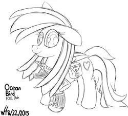 Size: 1132x1024 | Tagged: safe, artist:xwoofyhoundx, derpibooru import, oc, oc:ocean bird, unofficial characters only, pegasus, pony, fallout equestria, ak-47, fallout, gun, medkit, sketch, solo