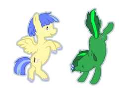 Size: 640x499 | Tagged: artist:licoricepunch, butterfly, chibi, cute, derpibooru import, female, oc, oc:jade aurora, oc:thunder dash, safe, unofficial characters only