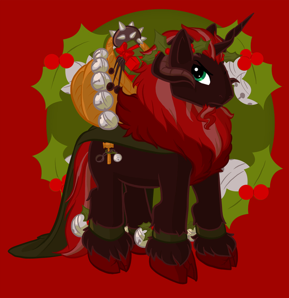 Size: 2500x2575 | Tagged: artist:ohsadface, artist:tricornking, austria, derpibooru import, germanic mythology, king krampus, krampus, mythology, oc, oc:king krampus, ponified, safe, solo, tricorn, unofficial characters only, unshorn fetlocks