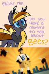 Size: 850x1270 | Tagged: safe, derpibooru import, oc, oc:hexferry, unofficial characters only, bee, mothpony, original species, dr. bees, exploitable, harry partridge, image, jpeg
