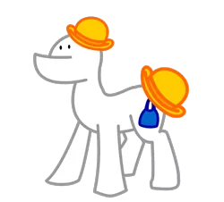 Size: 988x894 | Tagged: artist:die-die-die, bowler hat, crossover, derpibooru import, hat, homestar runner, homsar, ponified, safe