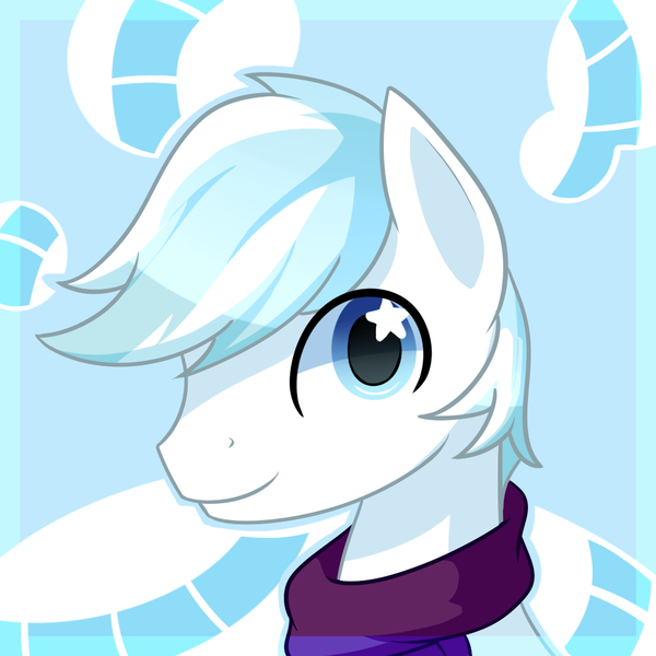 Size: 1000x1000 | Tagged: safe, artist:puetsua, derpibooru import, double diamond, earth pony, pony, avatar, bust, clothes, cute, double dawwmond, happy, looking at you, male, portrait, scarf, smiling, solo, stallion, starry eyes, wingding eyes