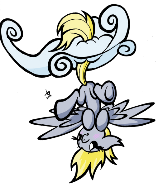 Size: 2435x2883 | Tagged: safe, artist:bronycurious, derpibooru import, derpy hooves, pegasus, pony, cloud, hanging, simple background, solo, transparent background