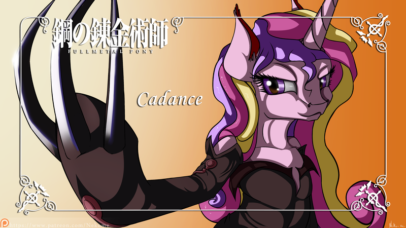 Size: 3840x2160 | Tagged: artist:neko-me, claw, claws, derpibooru import, fullmetal alchemist, homunculus, lust the lascivious, parody, patreon, princess cadance, safe, solo