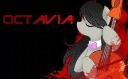 Size: 2600x1625 | Tagged: artist:alexpony, artist:dj-tavistar, artist:monochromaticbay, cello, derpibooru import, eyes closed, musical instrument, octavia melody, red, safe, vector, wallpaper