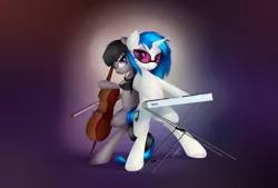 Size: 1474x998 | Tagged: artist:wreky, derpibooru import, octavia melody, safe, vinyl scratch