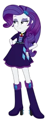 Size: 3400x8153 | Tagged: safe, artist:mixiepie, derpibooru import, adagio dazzle, rarity, equestria girls, rainbow rocks, absurd resolution, accessory swap, alternate universe, amulet, bad girl, clothes, clothes swap, evil rarity, gem, high heel boots, long hair, necklace, paint tool sai, role reversal, simple background, siren gem, solo, spikes, the dazzlings, transparent background