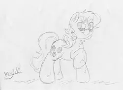 Size: 1599x1180 | Tagged: safe, artist:perrydotto, derpibooru import, oc, unofficial characters only, earth pony, pony, czequestria, glasses, grumpy, monochrome, ponysona, traditional art