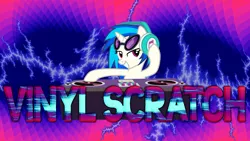 Size: 1920x1080 | Tagged: dead source, safe, artist:dhgboxmonster, artist:tsabak, derpibooru import, edit, vinyl scratch, pony, unicorn, female, headphones, mare, turntable, vector, wallpaper, wallpaper edit