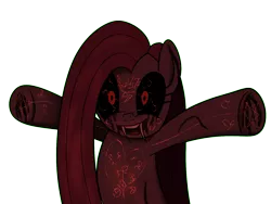 Size: 1600x1200 | Tagged: artist:stasyan1902, blood, creepypasta, derpibooru import, fangs, grimdark, pinkamena diane pie, pinkie pie, simple background, solo, transparent background, zalgo, zalgomena, zalgo pie