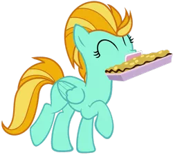 Size: 943x847 | Tagged: artist:wolfiejay, baking, cake, cute, derpibooru import, dustabetes, lightning dust, missing cutie mark, mouth hold, safe, simple background, solo, transparent background, vector