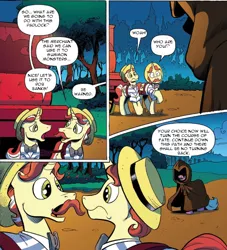 Size: 624x686 | Tagged: safe, derpibooru import, edit, idw, flam, flim, radiant hope, pony, unicorn, siege of the crystal empire, spoiler:comic, spoiler:comic34, comic, female, flim flam brothers, idw advertisement, kamen rider, kamen rider gaim, male, mare, official comic, psyga's alternate pony scenes, speech bubble, stallion