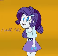 Size: 1280x1238 | Tagged: safe, artist:mofetafrombrooklyn, derpibooru import, rarity, equestria girls, rarity takes manehattan, 8^y, belt, clothes, cute, equestria girls interpretation, faic, female, miniskirt, scene interpretation, silly, skirt, solo