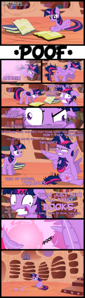 Size: 1500x5210 | Tagged: safe, artist:foxy-noxy, derpibooru import, twilight sparkle, twilight sparkle (alicorn), alicorn, pony, comic, female, golden oaks library, mare, self ponidox, time paradox, twilight snapple