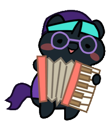 Size: 343x381 | Tagged: accordion, animated, artist:omegaozone, derpibooru import, mitchirineko march, musical instrument, oc, oc:nyx, parade, pony parade, safe, solo, unofficial characters only