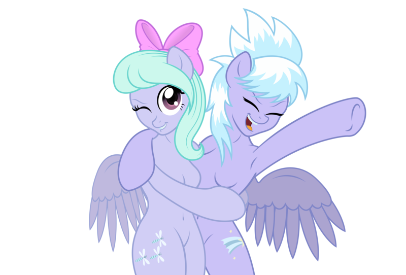 Size: 6595x4465 | Tagged: absurd resolution, anthro, arm hooves, artist:scienceisanart, cloudchaser, derpibooru import, flitter, simple background, suggestive, svg, .svg available, transparent background, vector