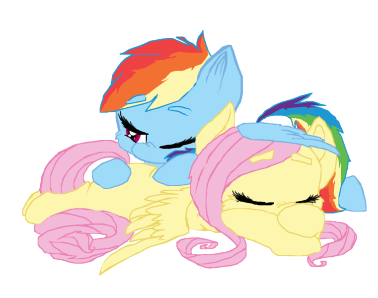 Size: 1007x794 | Tagged: safe, artist:cartoonxcatxlover, derpibooru import, fluttershy, rainbow dash, female, flutterdash, lesbian, my little pony, shipping, simple background, white background