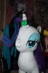 Size: 730x1095 | Tagged: :3, artist:dynasty-dawn, crossover, derpibooru import, green lantern, horn ring, irl, photo, photographer:dynasty-dawn, plushie, power ring, rarity, safe