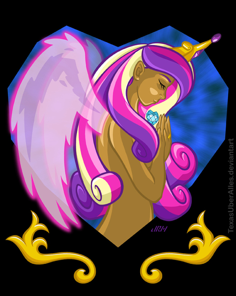 Size: 576x720 | Tagged: artist:texasuberalles, crystal heart, dark skin, derpibooru import, eyes closed, female, glowing wings, human, humanized, princess cadance, solo, solo female, suggestive